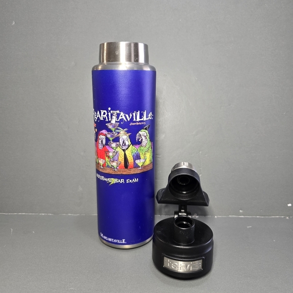 Margaritaville Parrothead Bar Exam Blue Tervis Wide Mouth 24 oz Water Bottle, - Picture 1 of 11